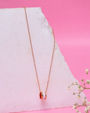 Rose Gold-Tone and White Enamel Cylindrical Pendant Chain