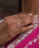 Rosé Glow Oval Trio Ring
