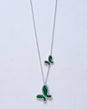 Silver-Tone Malachite Butterfly Chain