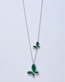 Silver-Tone Malachite Butterfly Chain