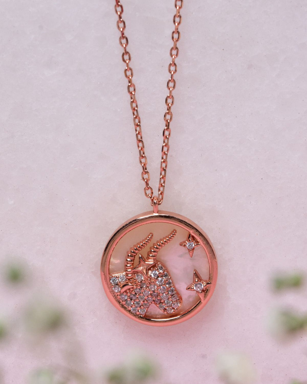 Rose Gold-Tone Capricorn Constellation Chain