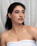 Rose Gold-Tone Mother-of-Pearl Flower Station Chain