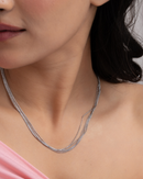 Silver 5 line Liquid Chain