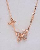 Rose Gold-Tone Dual Butterfly Station Chain