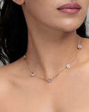 Rose Gold-Tone Mother-of-Pearl Flower Station Chain