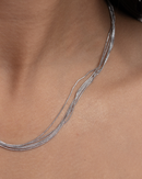 Silver 5 line Liquid Chain