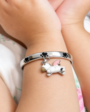 Paw Print Unicorn Charm Bangle