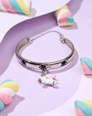 Paw Print Unicorn Charm Bangle