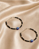 Evil Eye Black Onyx Beaded Bracelet