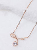 Bow With A Hanging Heart Chain