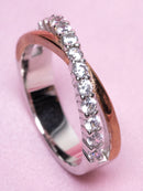Dual-Tone Intersecting Band Ring