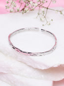 Silver-Tone Hammered Texture Kada