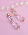 Rosé Crystal Elongated Drop Earrings