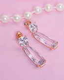 Rosé Crystal Elongated Drop Earrings