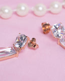 Rosé Crystal Elongated Drop Earrings