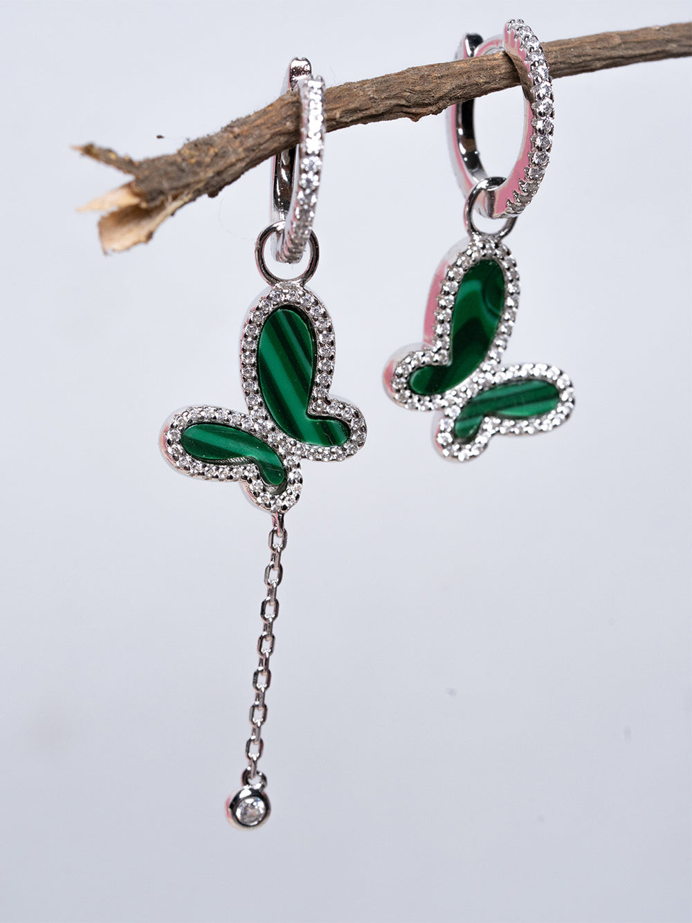 Malachite Butterfly Earrings