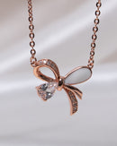 Ribbon Pendant Rose Gold Chain