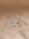 Dazzling Four-Leaf Clover Pear-Cut CZ Pendant Chain