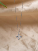 Dazzling Four-Leaf Clover Pear-Cut CZ Pendant Chain