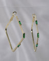 Geometric Green Baguette Earings