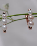 Freshwater Pearl Hoop Earrings in Rose Gold