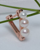 Freshwater Pearl Hoop Earrings in Rose Gold