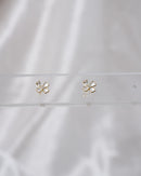Enamel Clover Flower Stud Earrings
