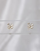 Enamel Clover Flower Stud Earrings