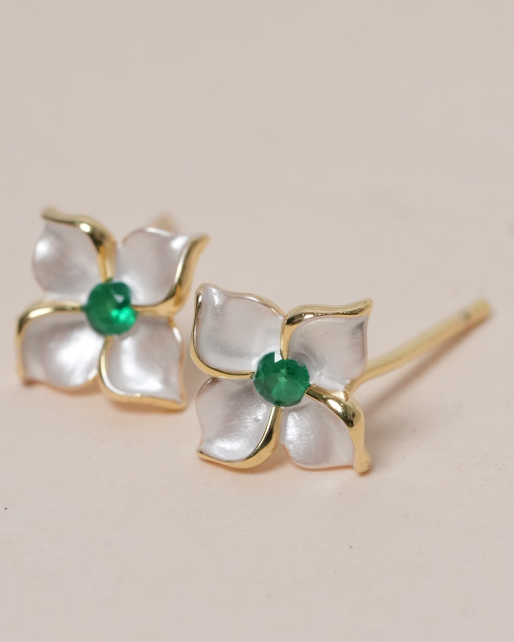 Ivory Bloom Stud Earrings