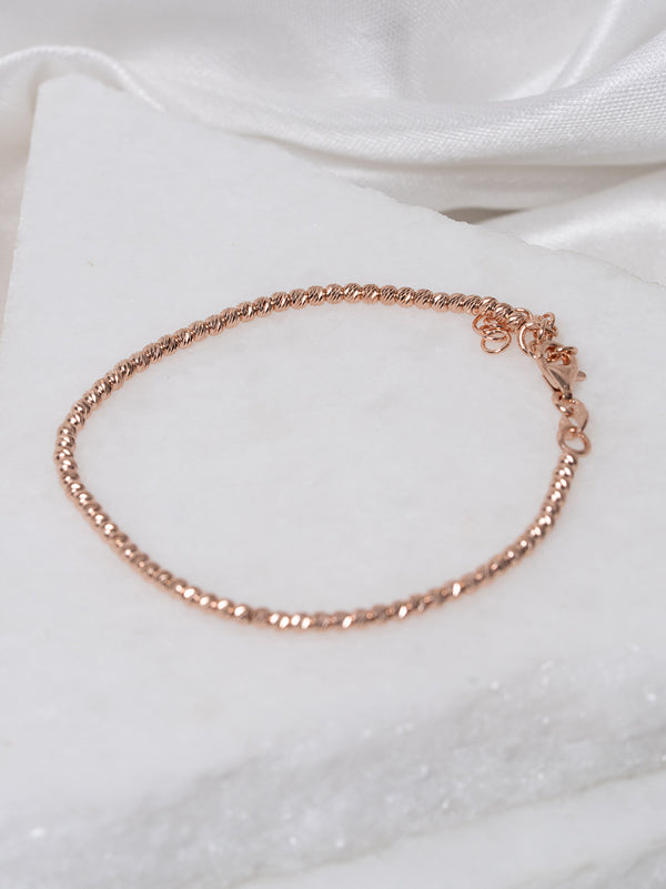 Lustrous Rose Gold Chain Bracelet