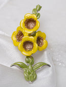 Vibrant Enamel Sunflower Brooch