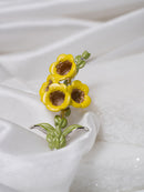 Vibrant Enamel Sunflower Brooch