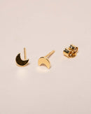 Petite Crescent Stud Earrings (Golden)