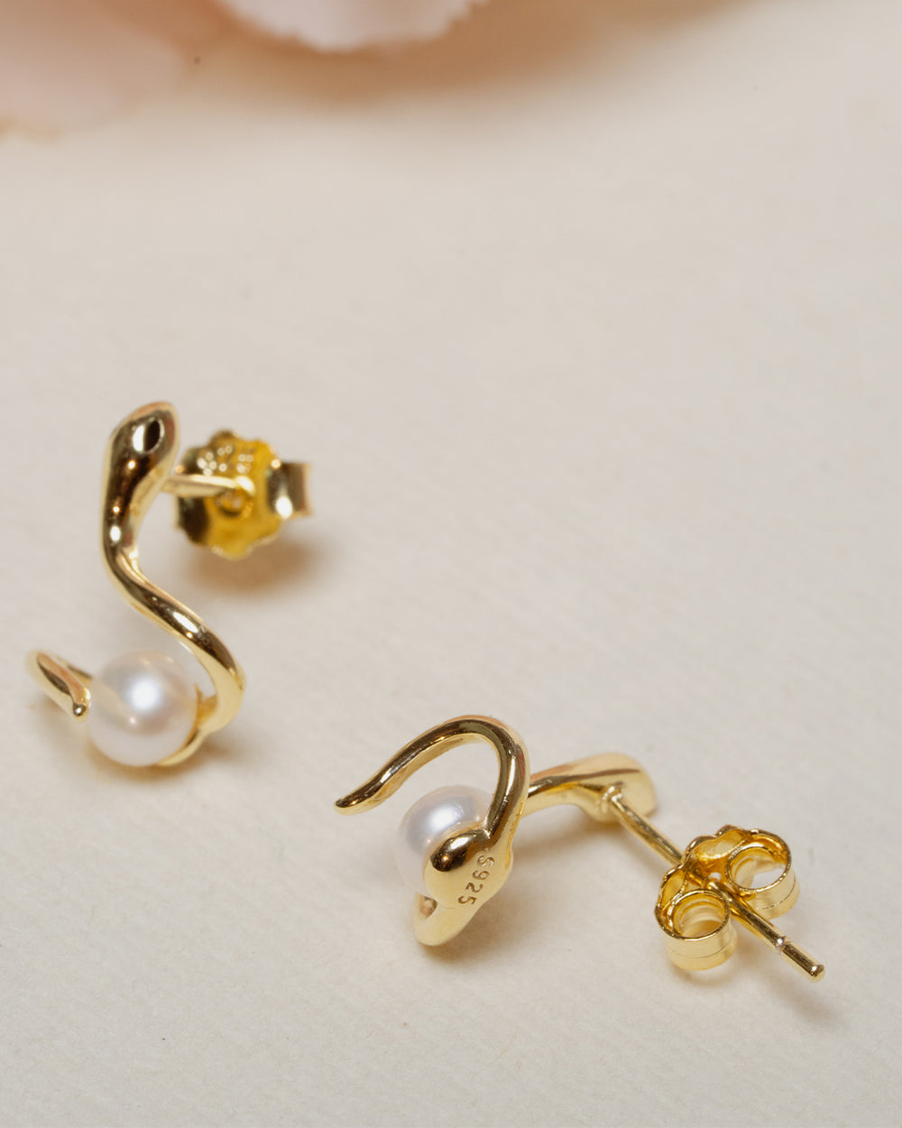 Luna Pearl Curve Studs