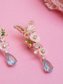 Butterfly Floral Drop Earrings