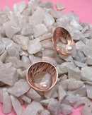 Rosé Pearl Halo Stud Earrings