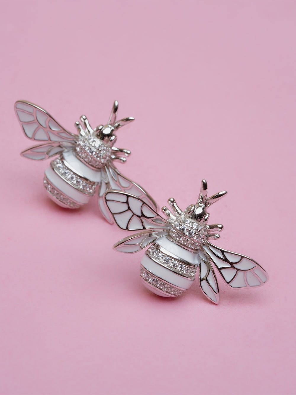 Enamel Bee Stud Earrings