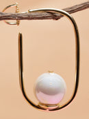 Gold-Tone Modern Swing Pearl Drop Earrings