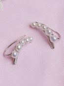 Silver Tone Climbing Pearl Ear Cuff