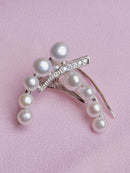 Silver Tone Climbing Pearl Ear Cuff