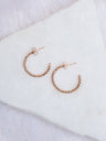 Rose Gold Beaded Half-Hoop Earrings