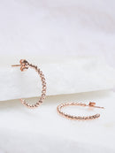 Rose Gold Beaded Half-Hoop Earrings