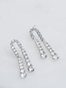 Silver Tone Pavé Dangle Earrings