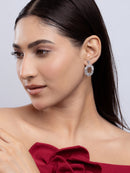 Crystal oval flake earring