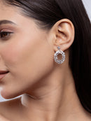 Crystal oval flake earring
