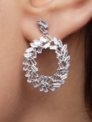 Crystal oval flake earring