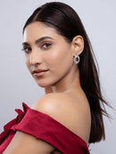 Crystal oval flake earring