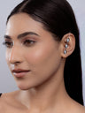 Black Enamel & Crystal Marquise Ear Cuff