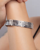 Silver Weave Cuff Bracelet