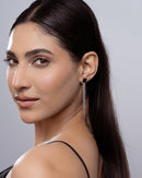Modern Square Stud with Multi-Chain Dangle Earrings